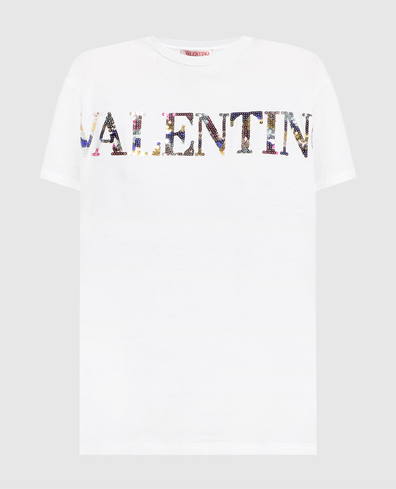 Valentino - White t-shirt with sequins 2B3MG20V7T7 - shop with