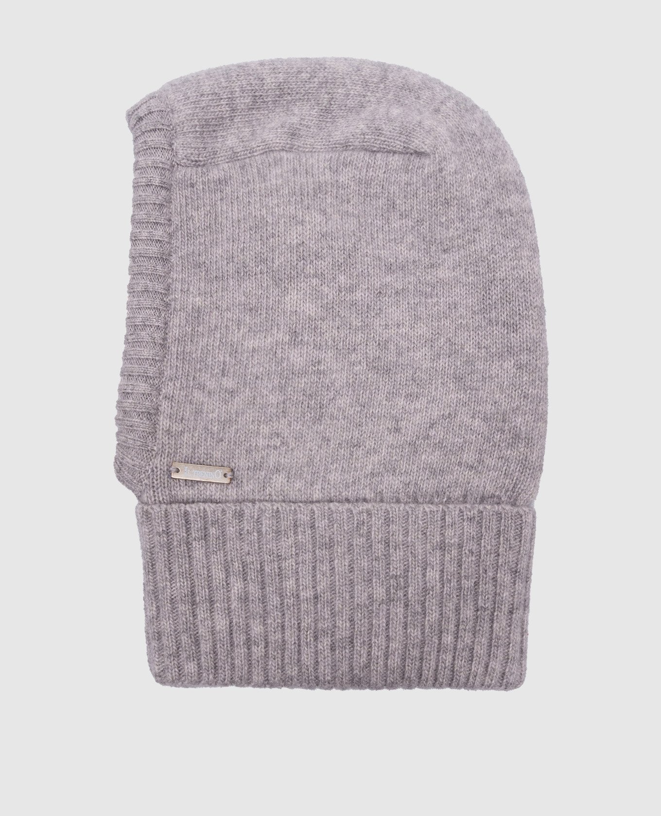 

Children's gray cap-helmet made of wool and cashmere Il Trenino, Серый