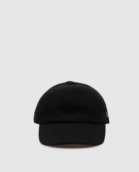 Borsalino Gray cashmere cap with logo 13373EWS