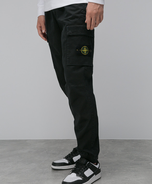 Stone Island - Black logo joggers 7915313L1 - shop with Lithuania 
