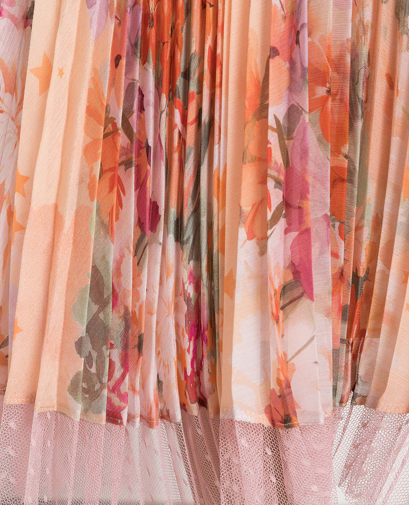 

Orange skirt with pleating in a floral print Twinset