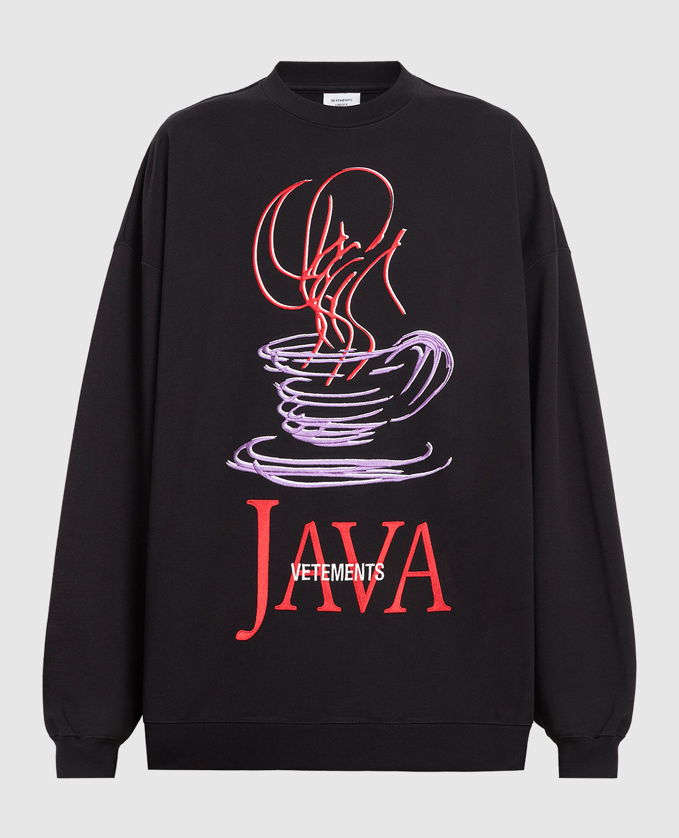 

Black sweatshirt with embroidery Vetements
