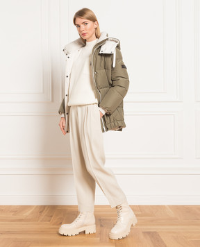 Brunello Cucinelli Light beige trousers with monil chain MB045P8165