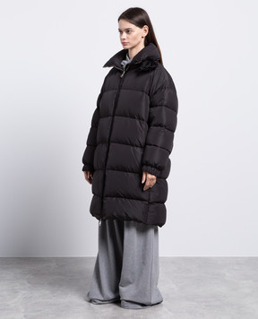 Giuseppe Di Morabito Milano Black quilted down jacket with a brooch PF23082JAF203