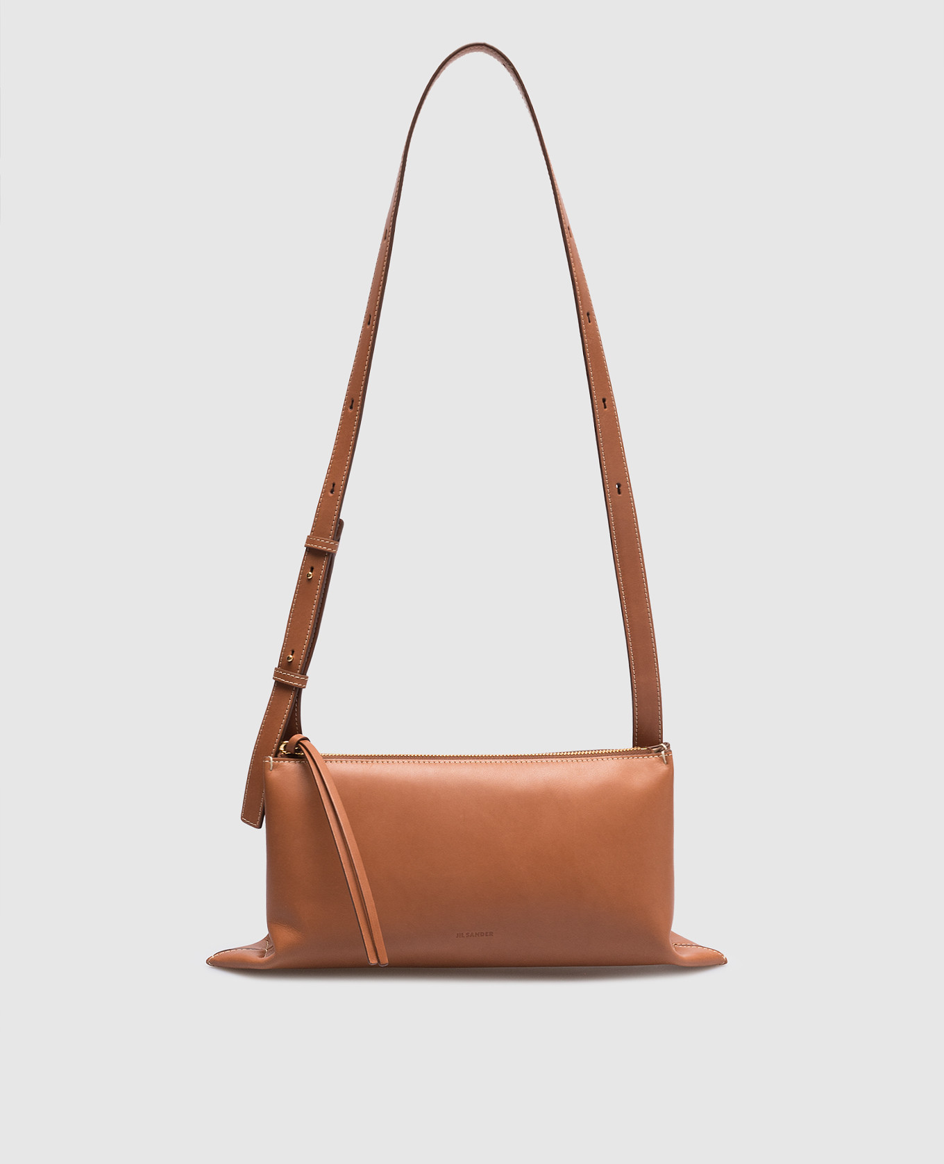 JIL SANDER ブラウンレザーショルダーバッグ ジルサンダー JIL SANDER ショルダーバッグ ブラウン 新品