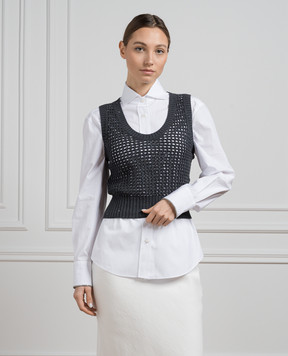Brunello Cucinelli Gray top with sequins MDV796800