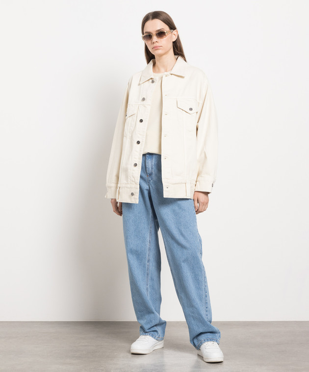 Khaite - Beige denim jacket GRIZZO 1098051W913 - shop with