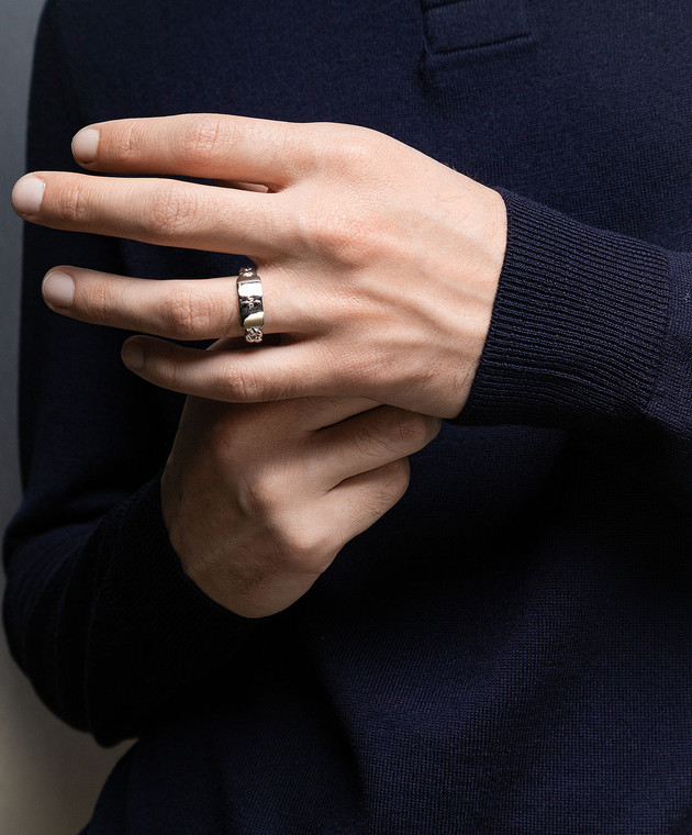 A.P.C - Darwin silver ring with logo MEACCM70686 - shop with