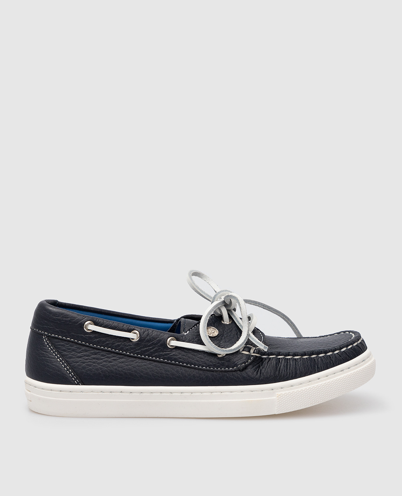 Children's navy leather boat shoes stefano ricci