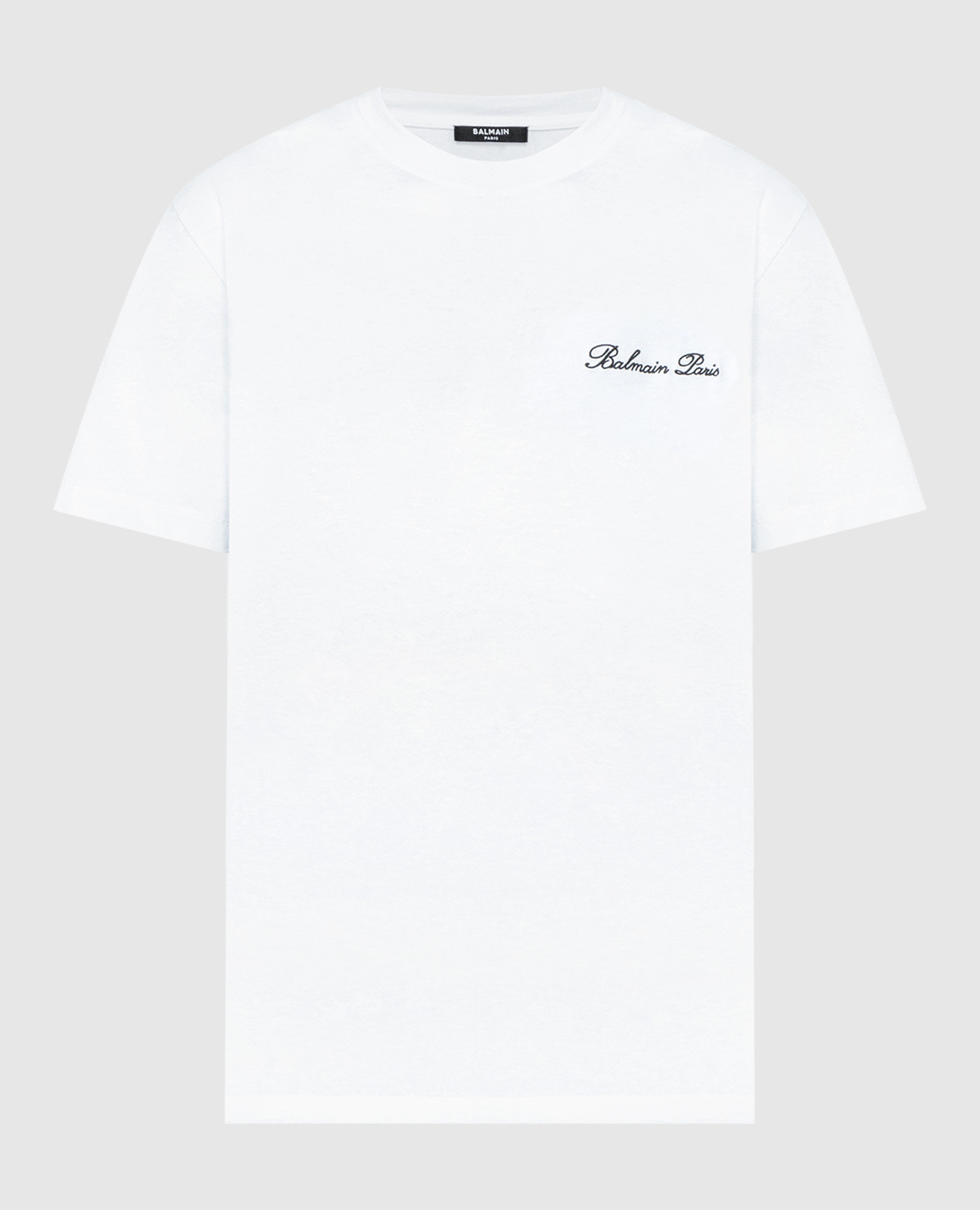 

White t-shirt with logo embroidery Balmain, Белый