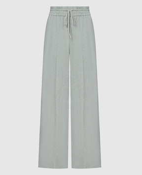 Peserico Green wide linen pants P0421302600