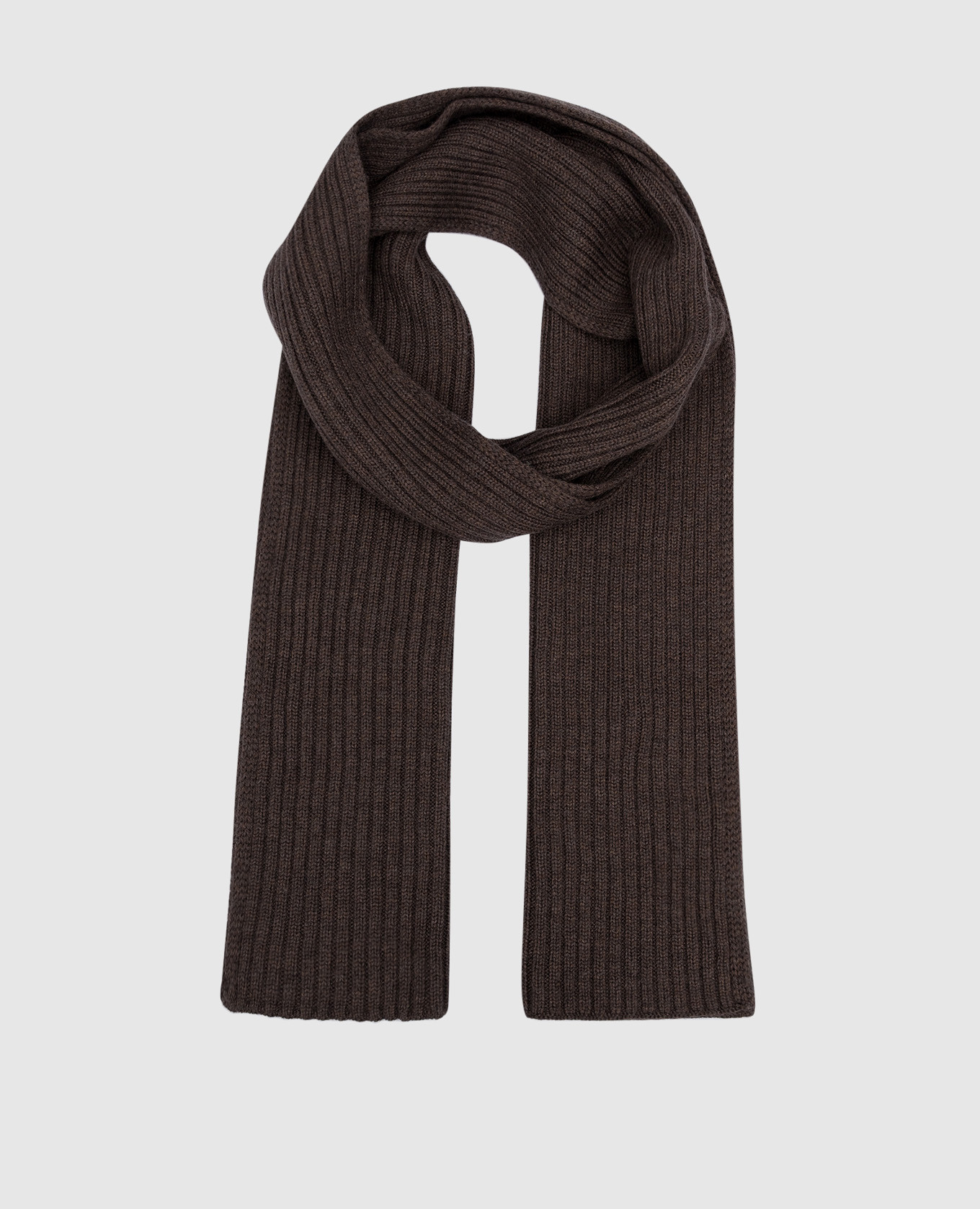 

Brown scarf with a scar made of merino wool D'Uomo Milano
