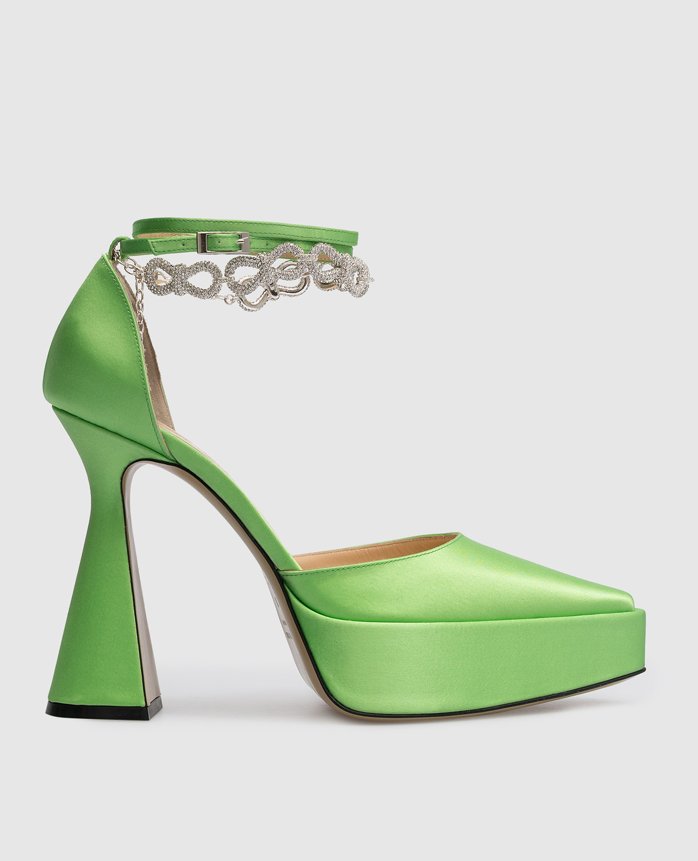 Green sandals with crystals mach&mach