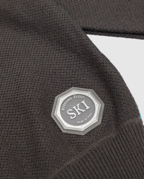 Stefano Ricci Children's gray cashmere jumper with logo patch YAK6S06GC1F6SA05