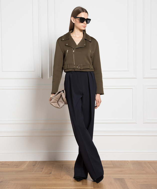 DT MaxMara ★ クロップド バイカー ジャケット SPEZIE グリーン Max Mara - Green jacket with logo SPEZIE - shop with Greece