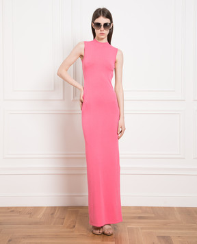 Max Mara Sportmax Pink maxi dress with an open back CALCIO
