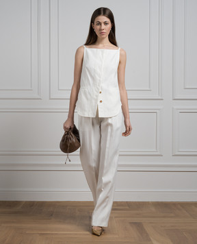 Lou Lou Studio White MIHANT top with linen MIHANT