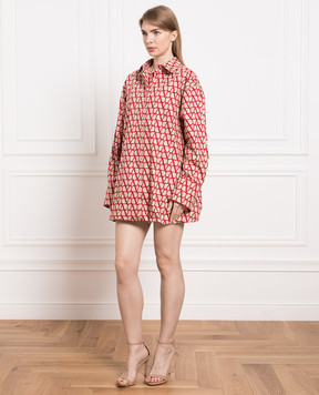 Valentino Beige shirt dress in Toile Iconographe print 2B0VA3W07W4