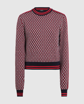 Balmain Sweater made of wool in a monogram pattern BF1KA003KE94