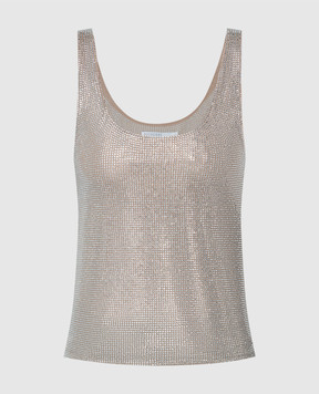 Giuseppe Di Morabito Milano Beige top with crystals 02PSTO178FC02212
