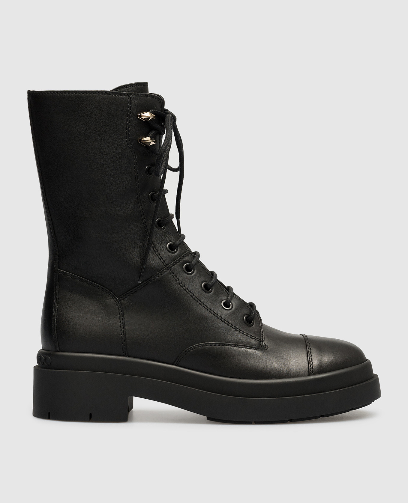 

Black Nari Flat Leather Boots Jimmy Choo, Черный