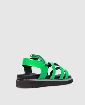 Zecchino D'oro Children's neon green patent leather sandals F3666012829