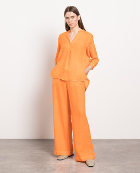 ANNECLAIRE Orange linen blouse D0234670
