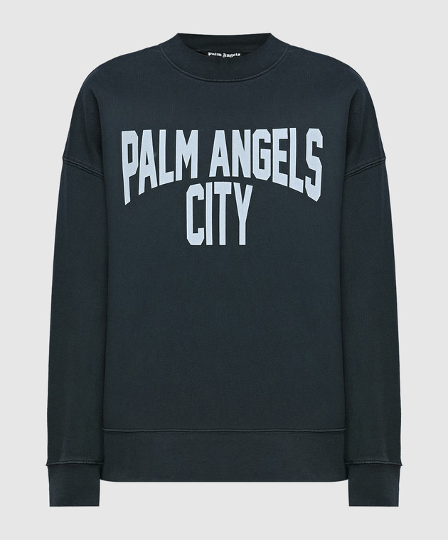 Palm Angels - Gray sweatshirt with PA CITY logo