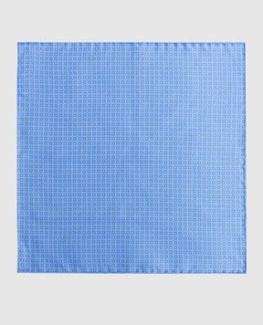Stefano Ricci Children's blue silk set of patterned tie and shawl YDH31029