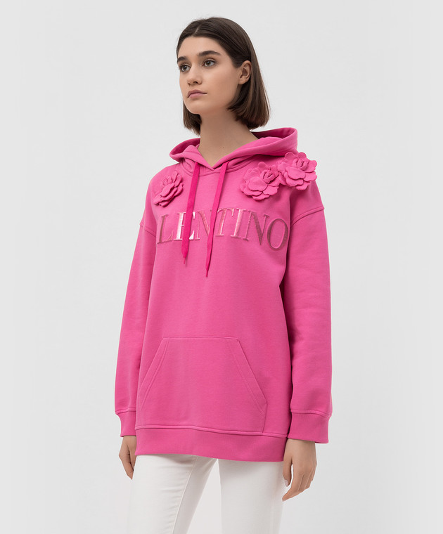 Valentino - Pink Logo Hoodie XB3MF16R73V - shop with Croatia