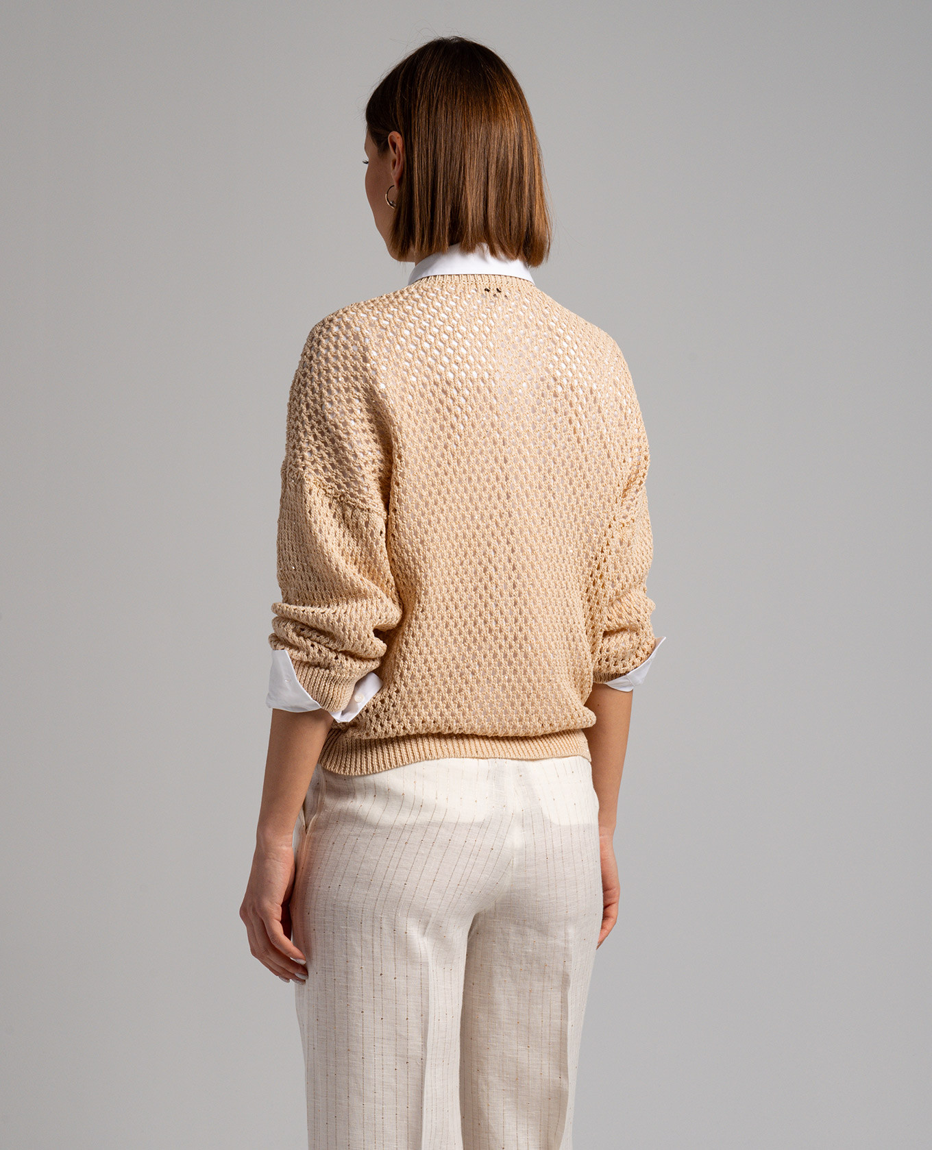 

Beige openwork jumper with sequins Peserico