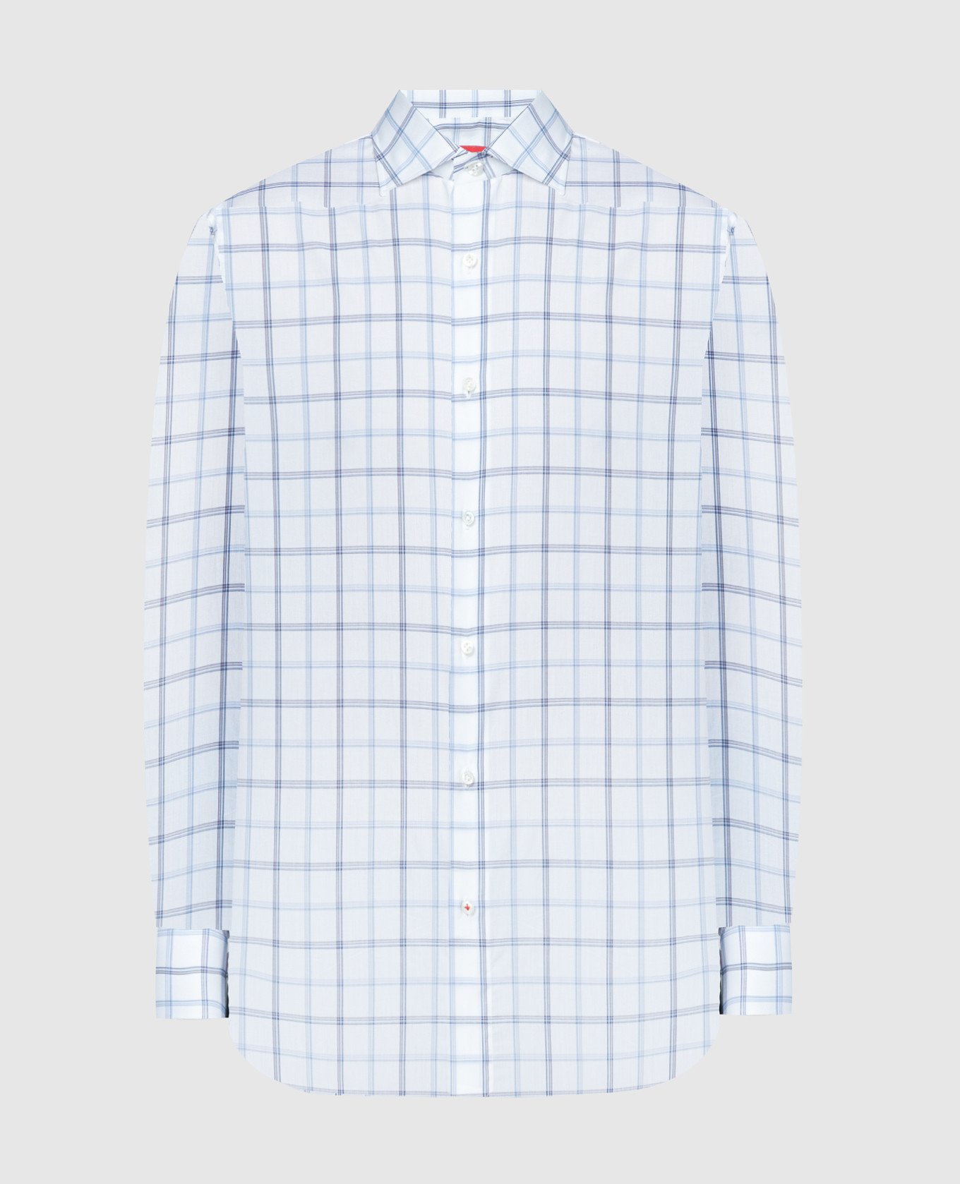 

White shirt in a checkered pattern ISAIA