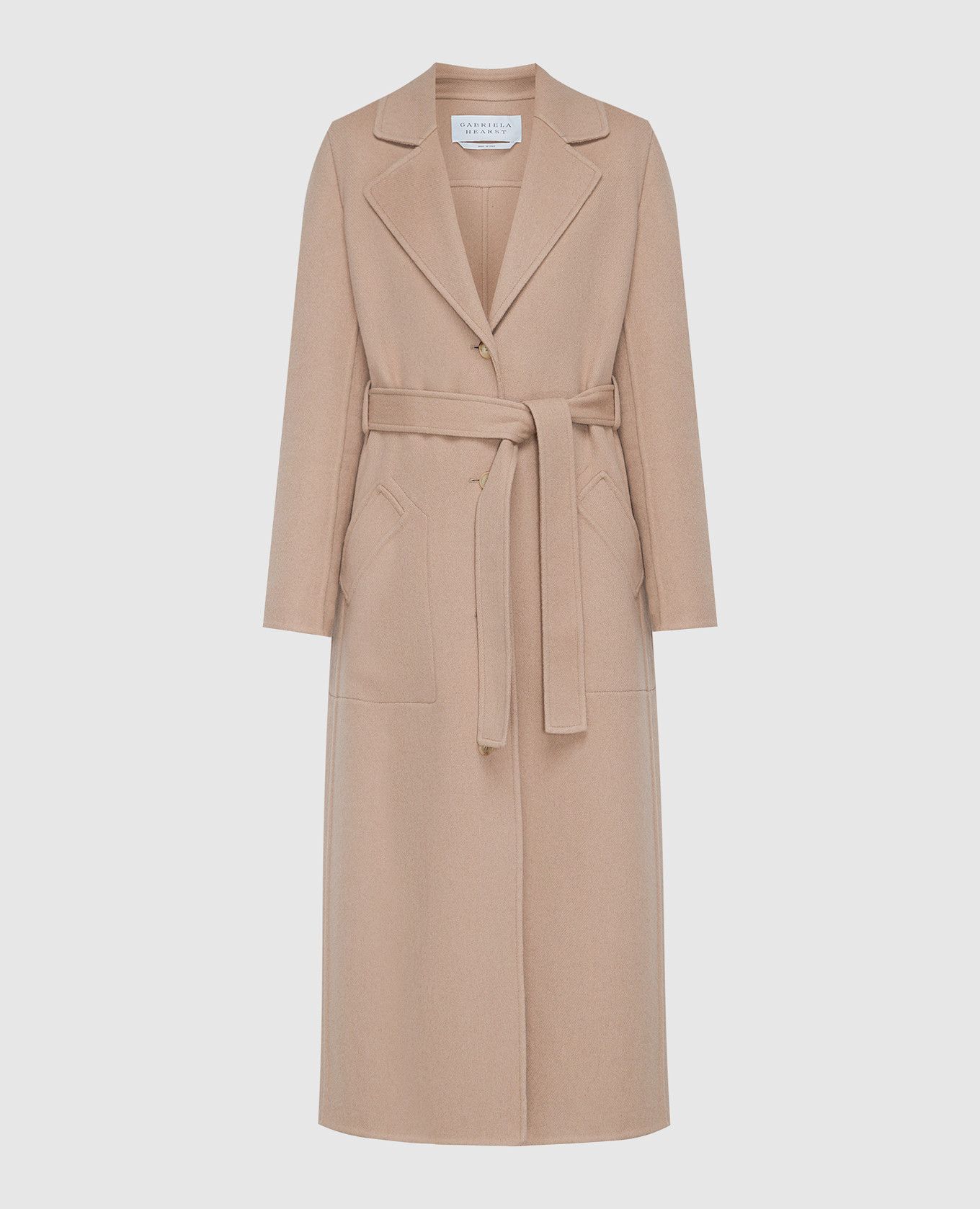 William double-breasted cashmere coat with accent stitching in brown gabriela hearst