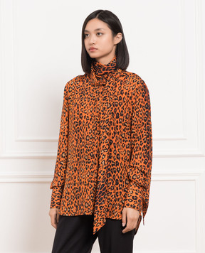 Ermanno Scervino Silk blouse in leopard pattern D412K316NQB