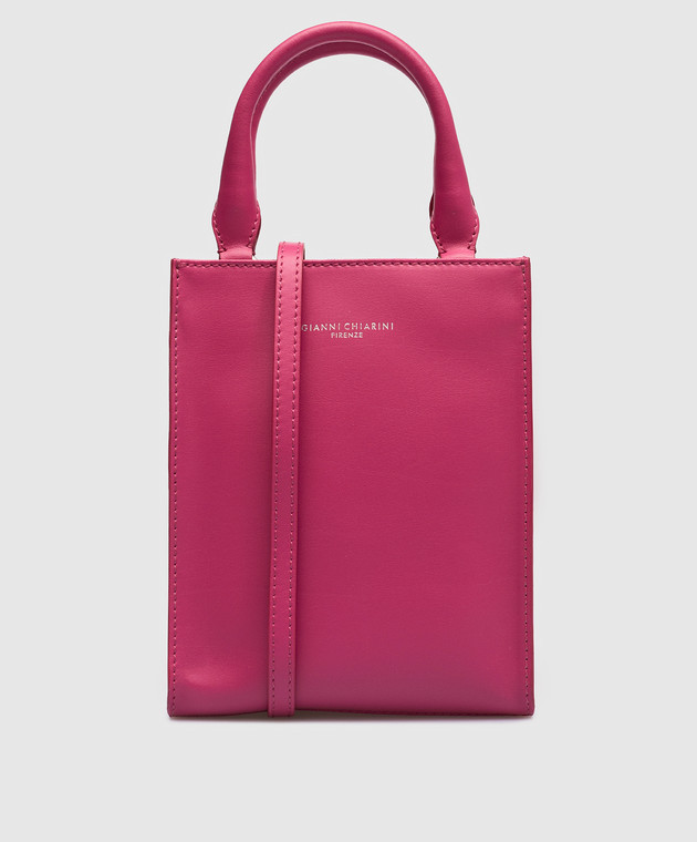 Gianni Chiarini - Emma pink leather tote bag with embossed logo BS10190CAR  - buy with Czech Republic delivery at Symbol