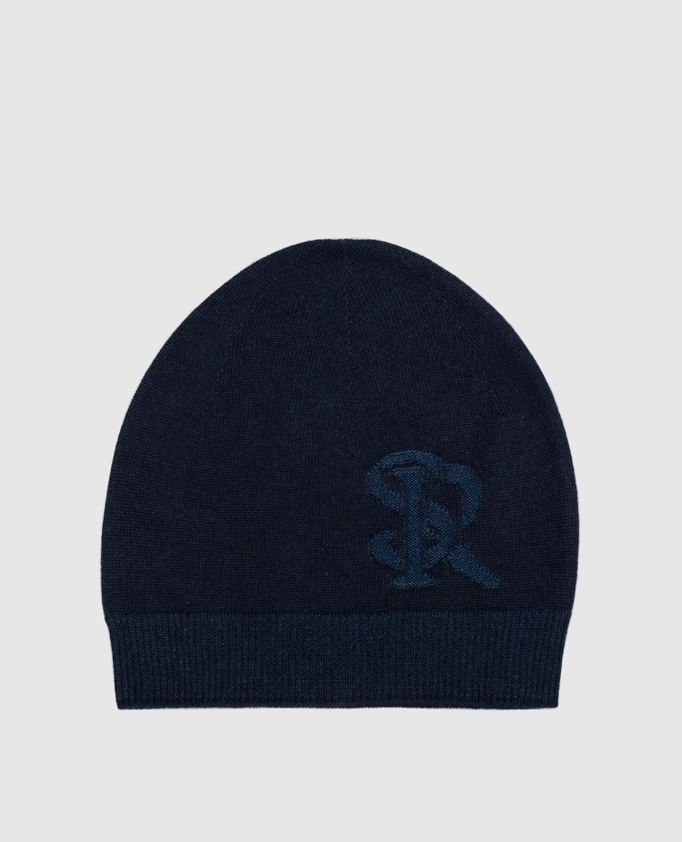 

Blue cashmere and silk hat with logo Stefano Ricci, Синий