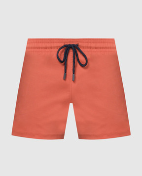 Vilebrequin Brown logo swim shorts MANH9E00
