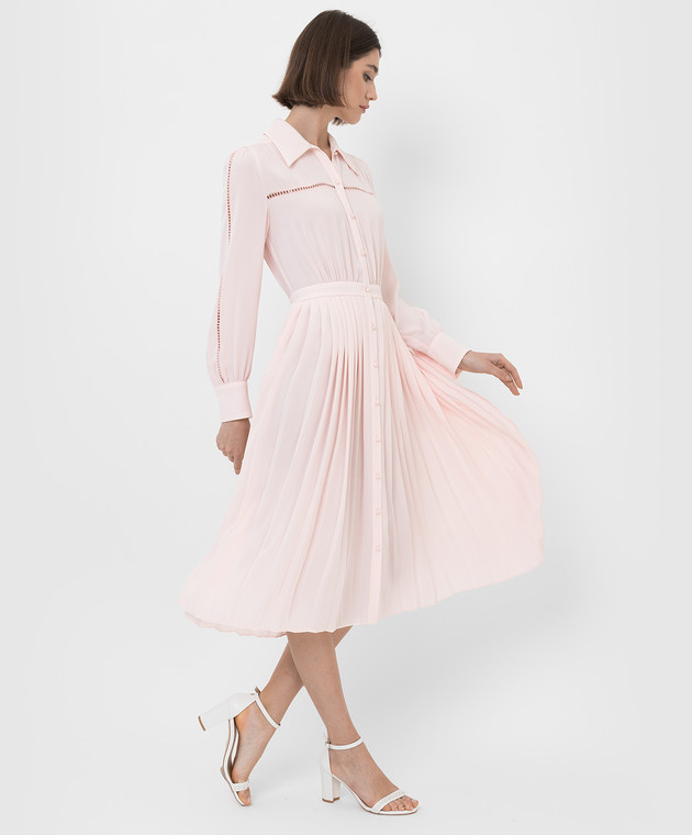 strapless open back dress The Reine Pleated Gown - Opal Metallic Foil Sleeveless Dress main image 1