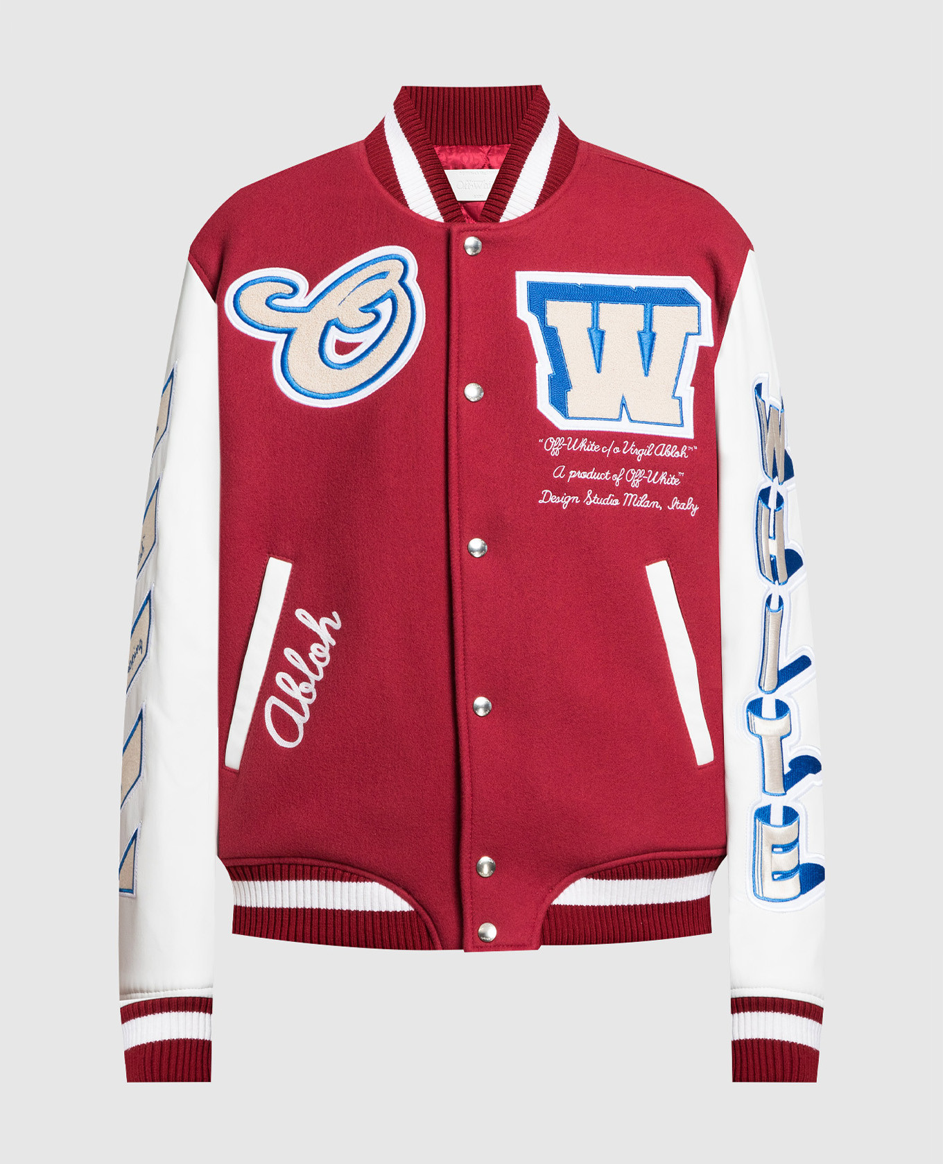 

Red On The Go bomber jacket with patches Off-White
