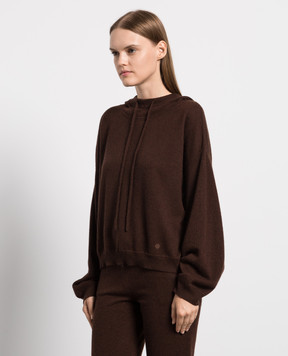 Lou Lou Studio Brown cashmere hoodie LINOSA
