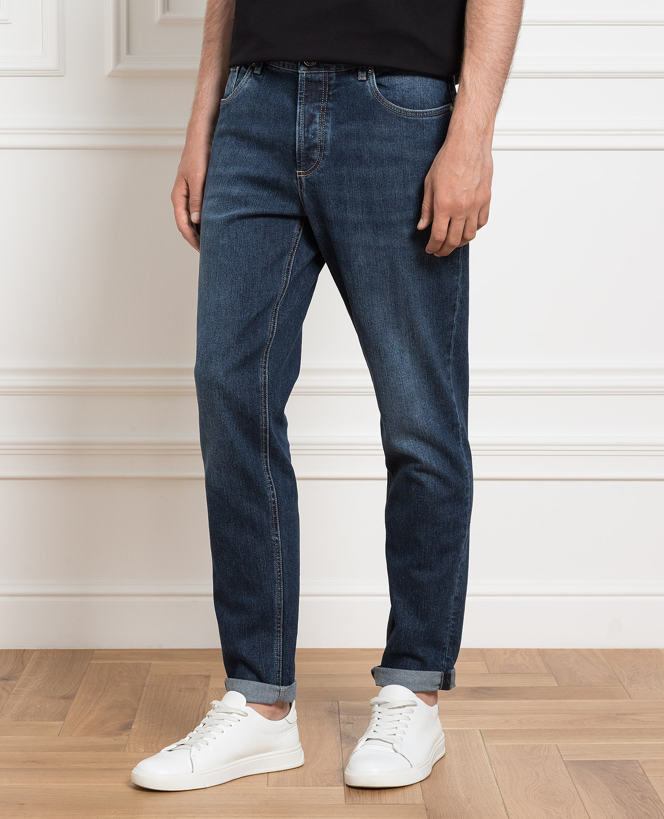 

Blue jeans with logo patch Brunello Cucinelli