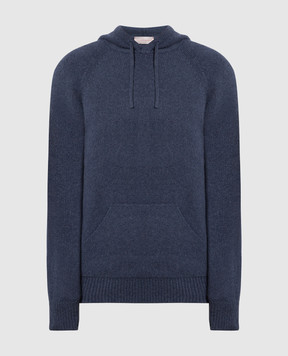 Cashmere&Whiskey Blue cashmere hoodie MU8651305341R