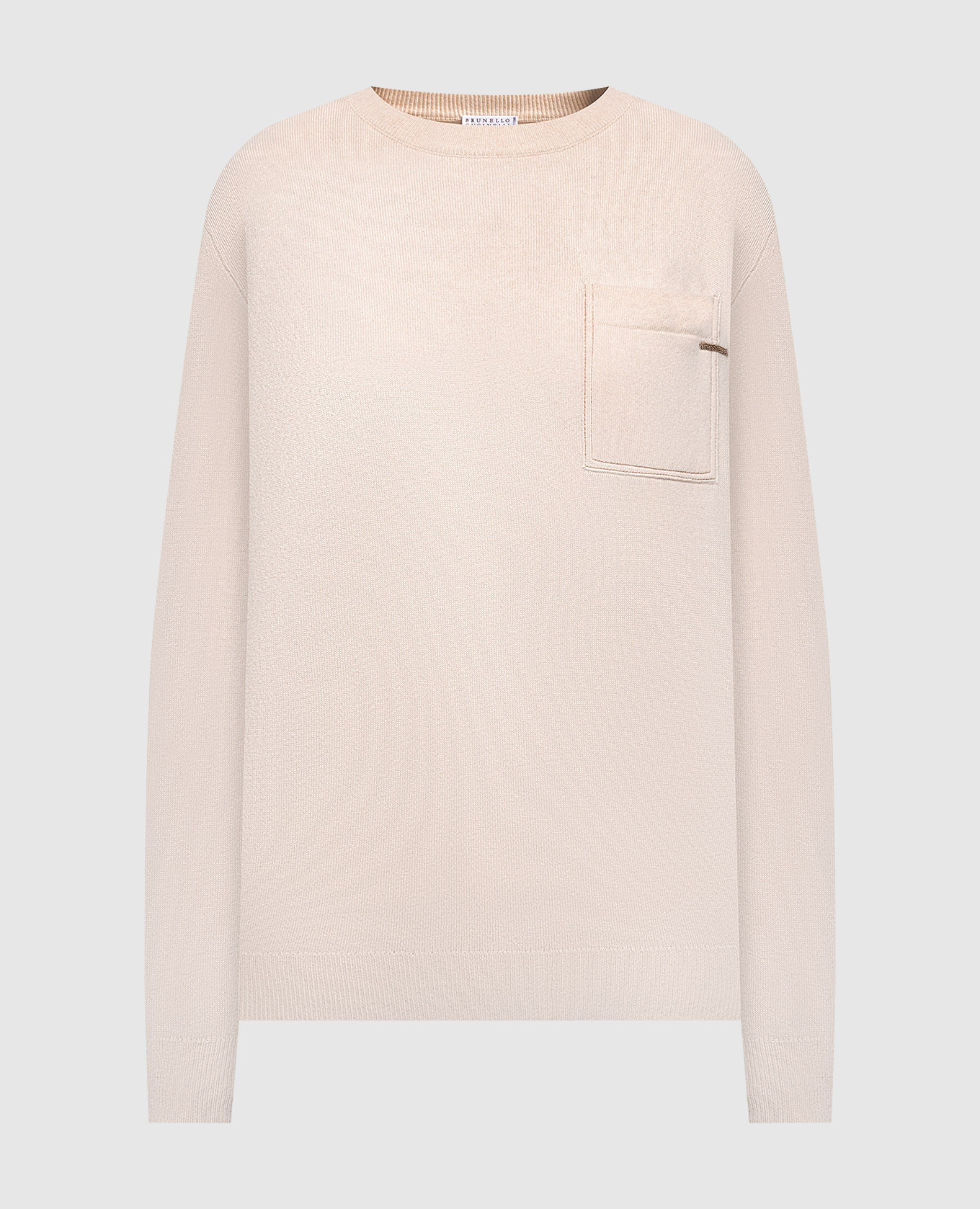 

Beige cashmere jumper with monil chain Brunello Cucinelli