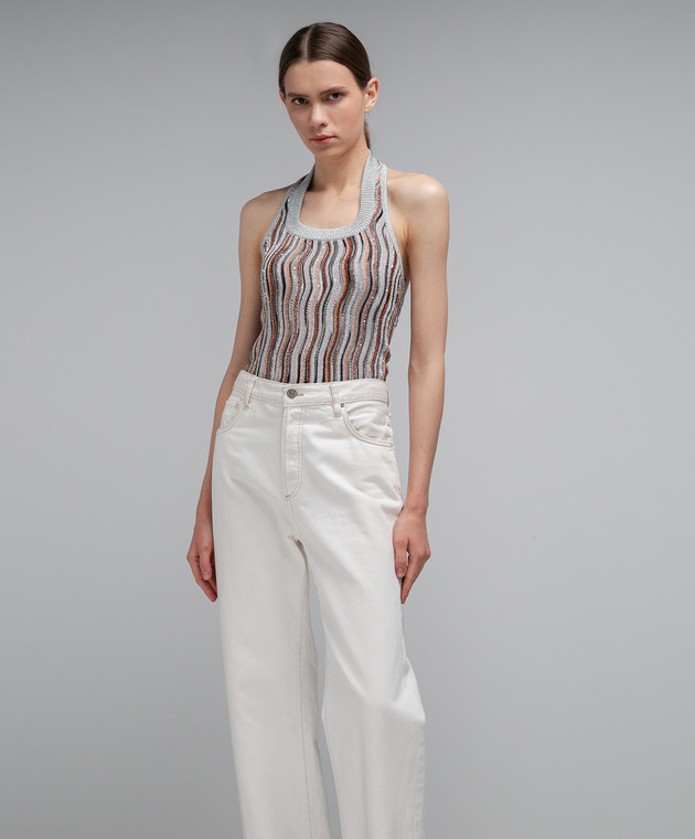 Missoni - Silver ribbed top with lurex and sequins