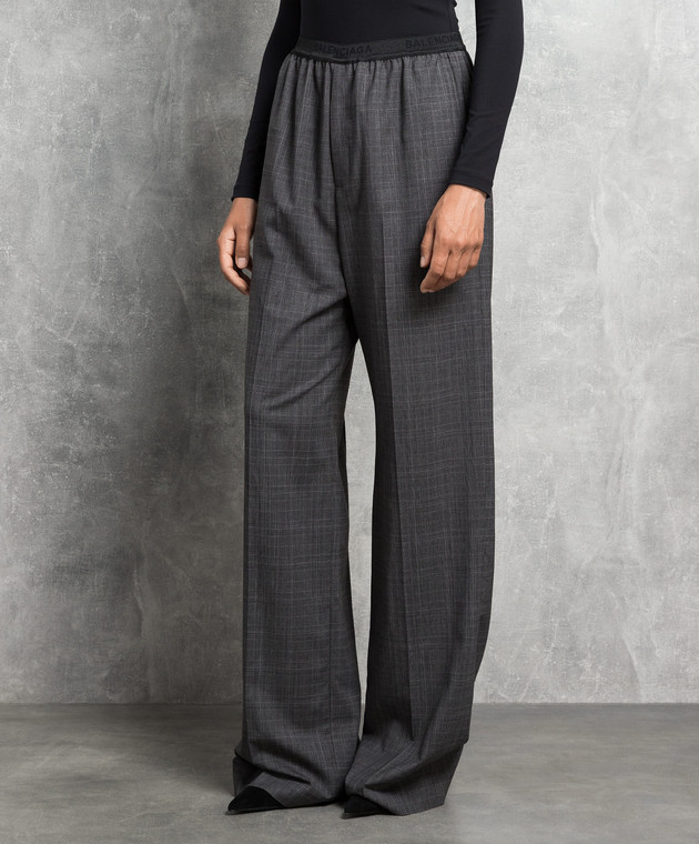 パンツ 90s balenciaga two tack slacks gray w31 Balenciaga Gray 100% Wool Trousers Dress Pants Zip Hems Size