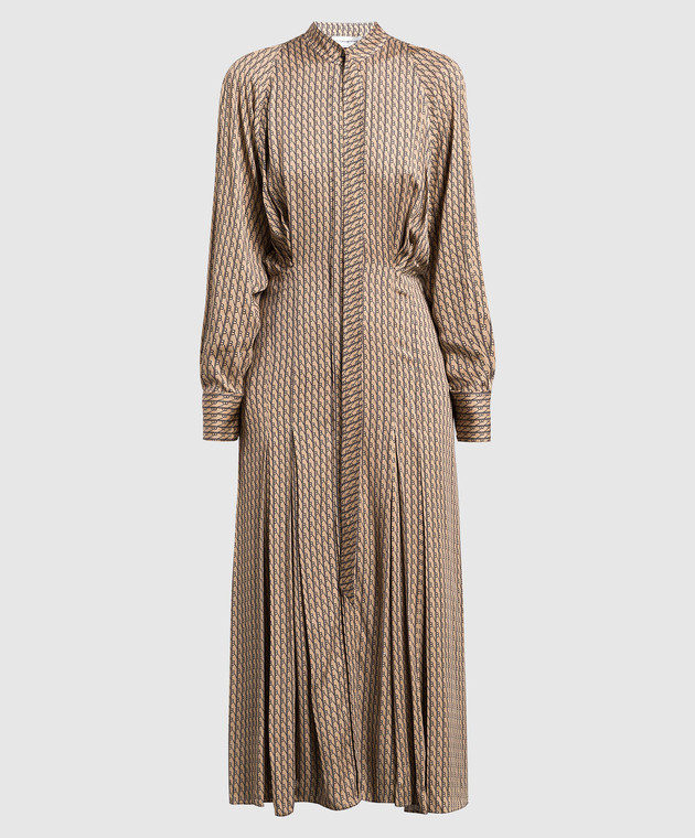 victoria beckham shirt dress Victoria Beckham - Beige shirt dress with monogram print 1322WDR003843D