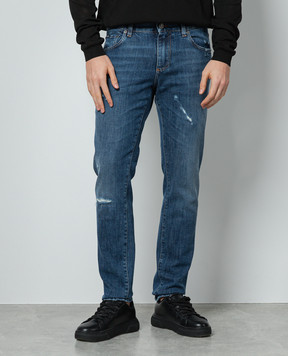 Dolce&Gabbana Blue jeans with a distressed effect with holes GY07CDG8KO3