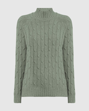 Babe Pay Pls Green sweater made of cashmere in a textured pattern MD9701305341TR