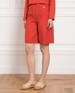 Enrico Mandelli Red linen shorts ARTISI5182