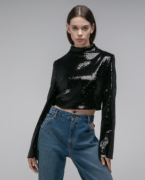 Gauchere Black blouse with sequins P22307470527